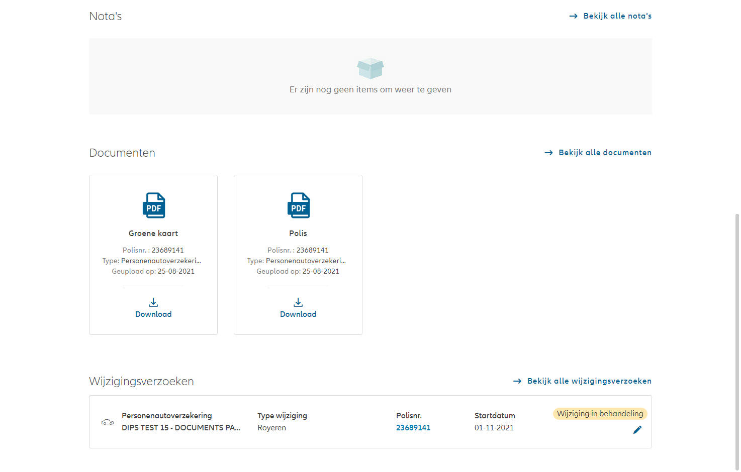 Allianz customer portal: document management